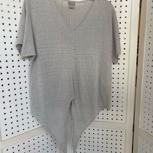 Chico's Silver V-Neck Blouse